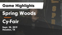 Spring Woods  vs Cy-Fair  Game Highlights - Sept. 20, 2019