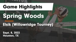 Spring Woods  vs Elsik (Willowridge Tourney) Game Highlights - Sept. 8, 2022