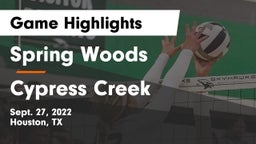 Spring Woods  vs Cypress Creek  Game Highlights - Sept. 27, 2022