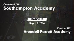 Matchup: Southampton Academy vs. Arendell-Parrott Academy  2016