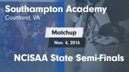 Matchup: Southampton Academy vs. NCISAA State Semi-Finals 2016