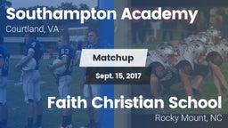 Matchup: Southampton Academy vs. Faith Christian School 2017