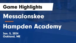 Messalonskee  vs Hampden Academy Game Highlights - Jan. 5, 2024