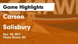 Carson  vs Salisbury  Game Highlights - Dec. 30, 2017