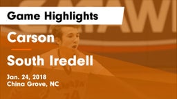 Carson  vs South Iredell  Game Highlights - Jan. 24, 2018