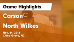 Carson  vs North Wilkes Game Highlights - Nov. 24, 2018
