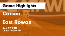 Carson  vs East Rowan Game Highlights - Dec. 29, 2018
