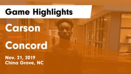 Carson  vs Concord  Game Highlights - Nov. 21, 2019