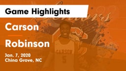 Carson  vs Robinson  Game Highlights - Jan. 7, 2020