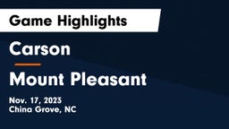 Carson  vs Mount Pleasant  Game Highlights - Nov. 17, 2023