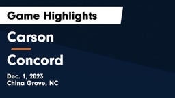 Carson  vs Concord  Game Highlights - Dec. 1, 2023