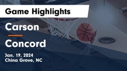 Carson  vs Concord  Game Highlights - Jan. 19, 2024