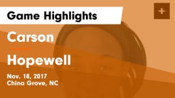 Carson  vs Hopewell  Game Highlights - Nov. 18, 2017