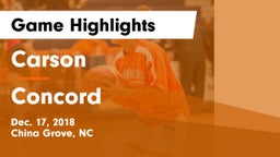 Carson  vs Concord Game Highlights - Dec. 17, 2018