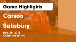 Carson  vs Salisbury  Game Highlights - Dec. 29, 2018