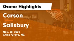 Carson  vs Salisbury Game Highlights - Nov. 30, 2021