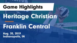 Heritage Christian  vs Franklin Central  Game Highlights - Aug. 20, 2019