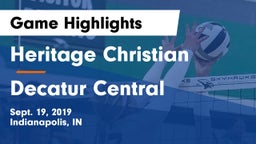 Heritage Christian  vs Decatur Central  Game Highlights - Sept. 19, 2019