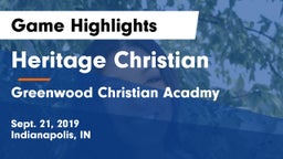 Heritage Christian  vs Greenwood Christian Acadmy Game Highlights - Sept. 21, 2019