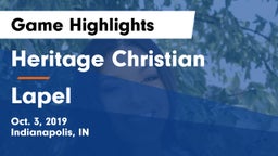 Heritage Christian  vs Lapel  Game Highlights - Oct. 3, 2019