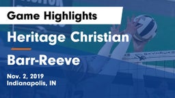 Heritage Christian  vs Barr-Reeve  Game Highlights - Nov. 2, 2019