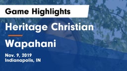 Heritage Christian  vs Wapahani  Game Highlights - Nov. 9, 2019