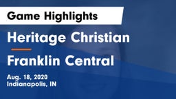 Heritage Christian  vs Franklin Central  Game Highlights - Aug. 18, 2020