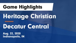 Heritage Christian  vs Decatur Central  Game Highlights - Aug. 22, 2020