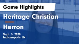 Heritage Christian  vs Herron  Game Highlights - Sept. 3, 2020
