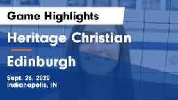 Heritage Christian  vs Edinburgh Game Highlights - Sept. 26, 2020