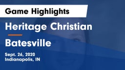 Heritage Christian  vs Batesville  Game Highlights - Sept. 26, 2020