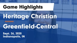 Heritage Christian  vs Greenfield-Central  Game Highlights - Sept. 26, 2020