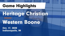 Heritage Christian  vs Western Boone  Game Highlights - Oct. 17, 2020