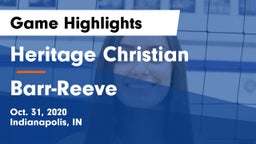 Heritage Christian  vs Barr-Reeve Game Highlights - Oct. 31, 2020