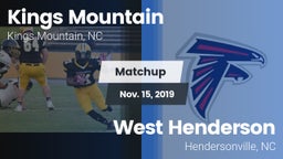 Matchup: Kings Mountain High vs. West Henderson  2019