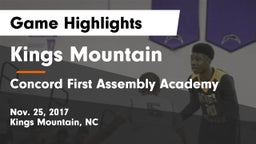 Kings Mountain  vs Concord First Assembly Academy Game Highlights - Nov. 25, 2017