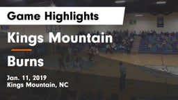 Kings Mountain  vs Burns  Game Highlights - Jan. 11, 2019