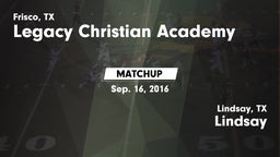 Matchup: Legacy Christian vs. Lindsay  2016