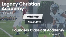Matchup: Legacy Christian vs. Founders Classical Academy  2018