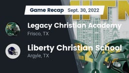 Recap: Legacy Christian Academy  vs. Liberty Christian School  2022