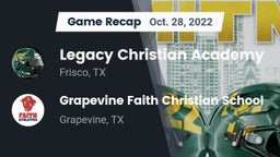 Recap: Legacy Christian Academy  vs. Grapevine Faith Christian School 2022