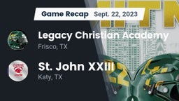 Recap: Legacy Christian Academy  vs. St. John XXIII  2023