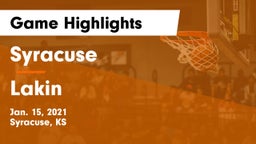 Syracuse  vs Lakin  Game Highlights - Jan. 15, 2021