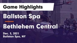 Ballston Spa  vs Bethlehem Central  Game Highlights - Dec. 3, 2021