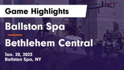 Ballston Spa  vs Bethlehem Central  Game Highlights - Jan. 20, 2023