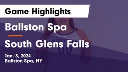 Ballston Spa  vs South Glens Falls  Game Highlights - Jan. 3, 2024
