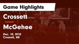 Crossett  vs McGehee  Game Highlights - Dec. 18, 2018