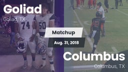 Matchup: Goliad  vs. Columbus  2018