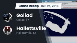Recap: Goliad  vs. Hallettsville  2018