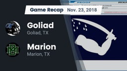 Recap: Goliad  vs. Marion  2018